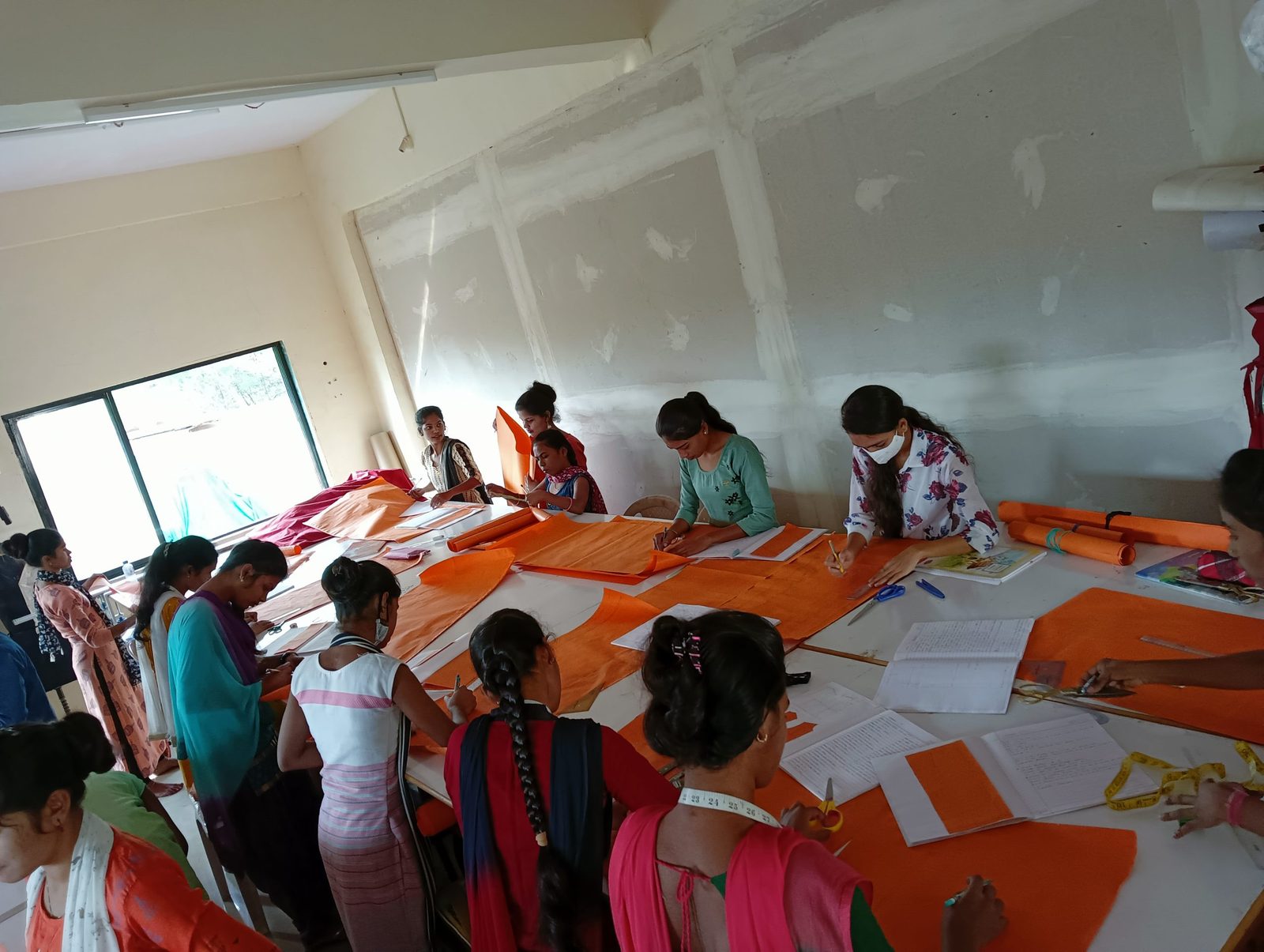 Pattern cutting in the garment workshop
